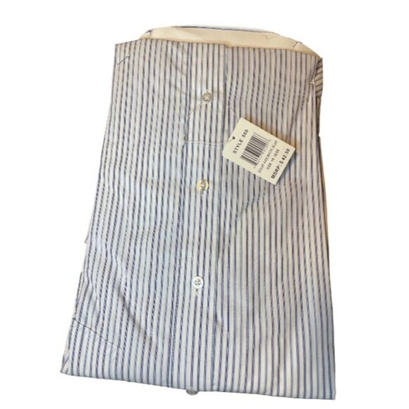 Christopher Hart NWT Blue White Vertical Stripe Big and Tall Button Down Shirt - Picture 2 of 4